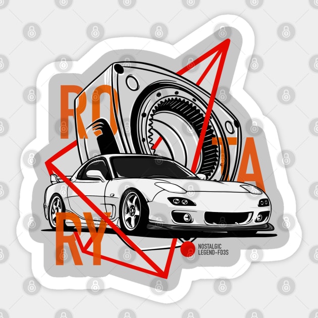 Mazda RX7 Rotary Engine JDM Legend Sticker by ninetiescustoms